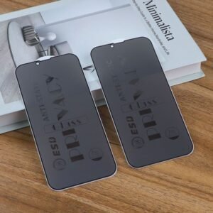 Anti-Spy Privacy Tempered Glass with Dust Filter